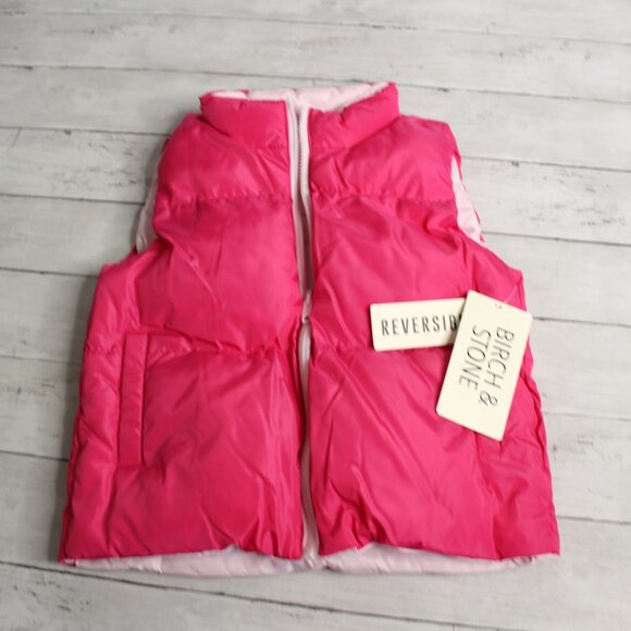 Birch & Stone Girl's Sleeveless Puffer Jacket Vest Size 12 Pink Reversible - Picture 3 of 6